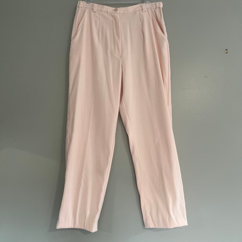 Coldwater Creek Pink Pleated High Rise Straight Leg‎ Trousers Pants Petite 10